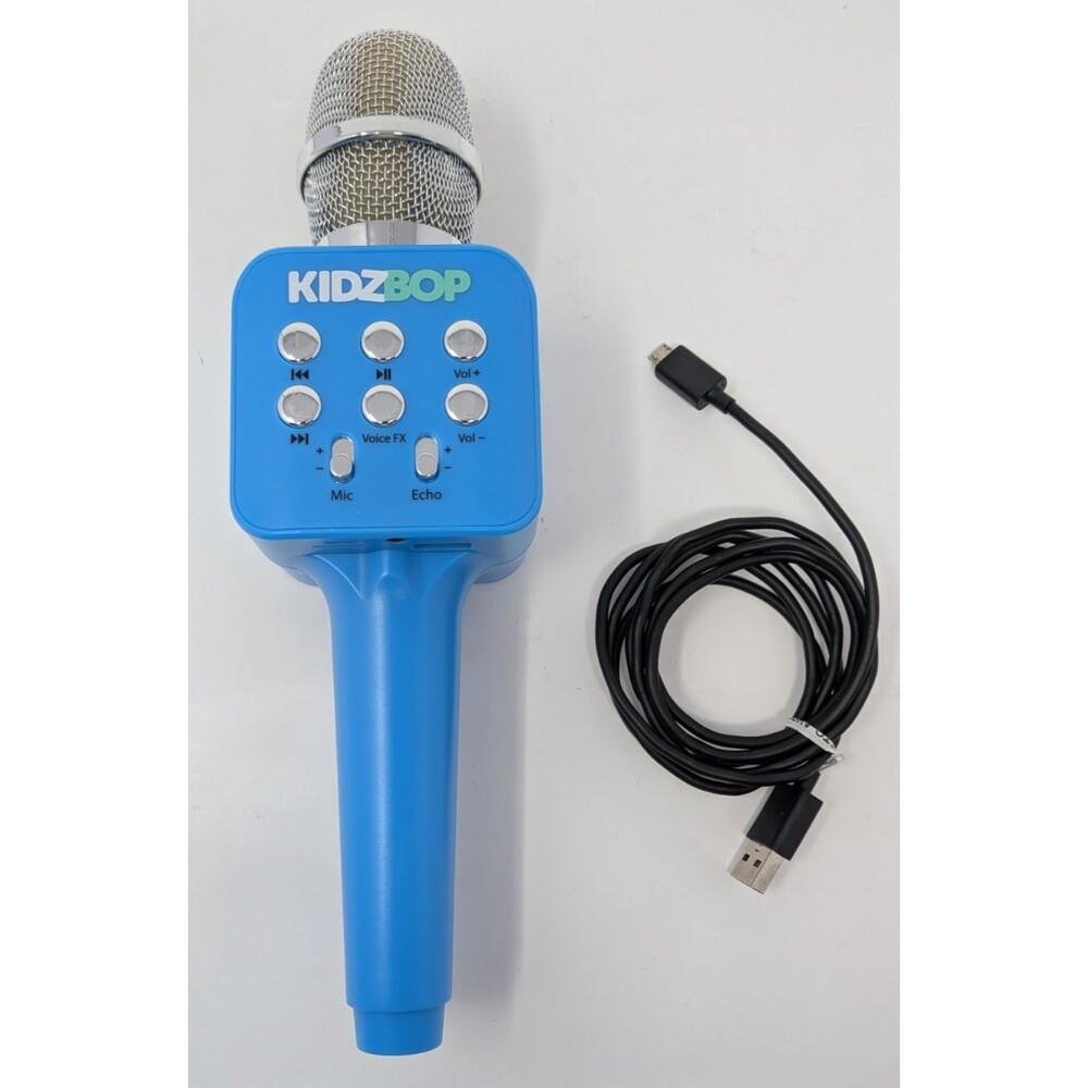 KIDZ BOP Karaoke Bluetooth Mic Speaker Voice FX Echo Blue Tested Working